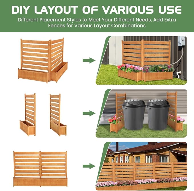 Air Conditioner Fence, Outdoor Wood Privacy Screens - Image 5