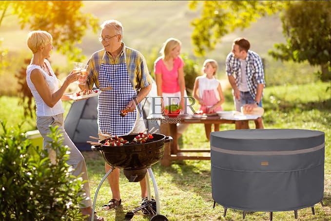 Fire Pit Cover 600D Heavy Duty Waterproof Fabric - Image 9