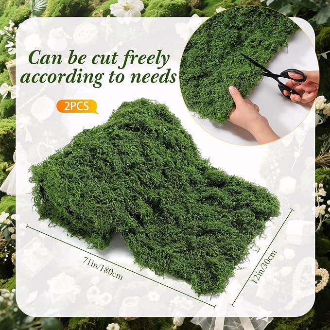 Zeyune 2 Pcs Fake Moss Table Runner - Image 2