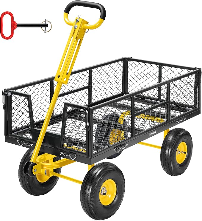 VIVOHOME Garden Cart Steel Heavy Duty 900 LBS Yard and Garden Wagon by VIVOHOME