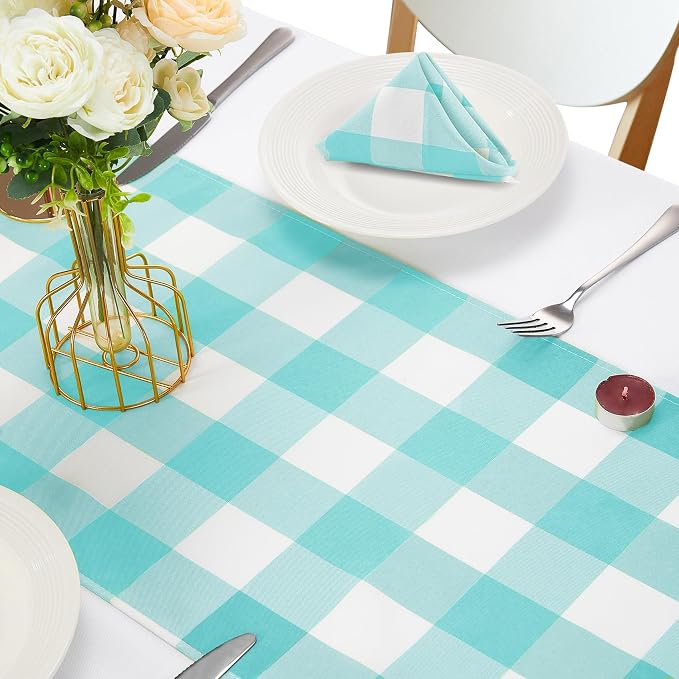 Fabric Checkered Table Runner 12 Pack Waterproof Gingham Table Runner 14W x - Image 5