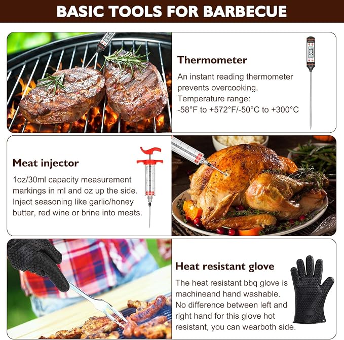 Grill Set, Grilling Gifts for Men, Tongs &Skewers, Smoker Accessories for - Image 5