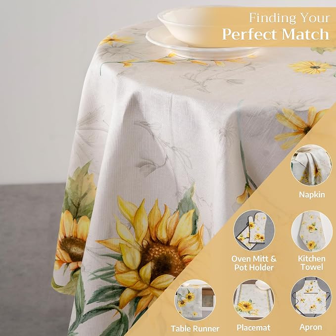 Maison d' Hermine Table Cloth Round Table 100% Cotton 69 Inches Tablecloth - Image 7