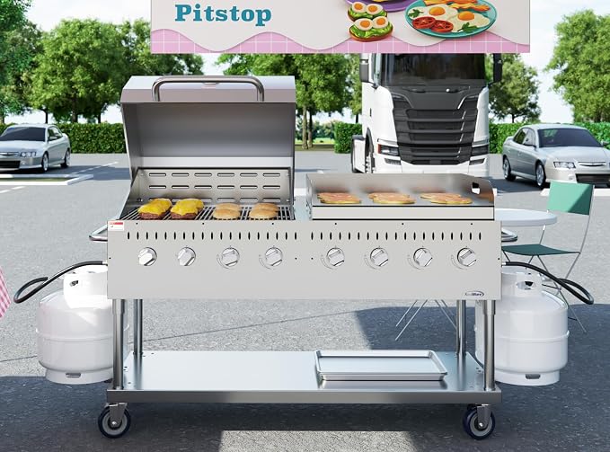 60 in. 8-Burner Commercial Outdoor Propane Gas Grill - Image 4
