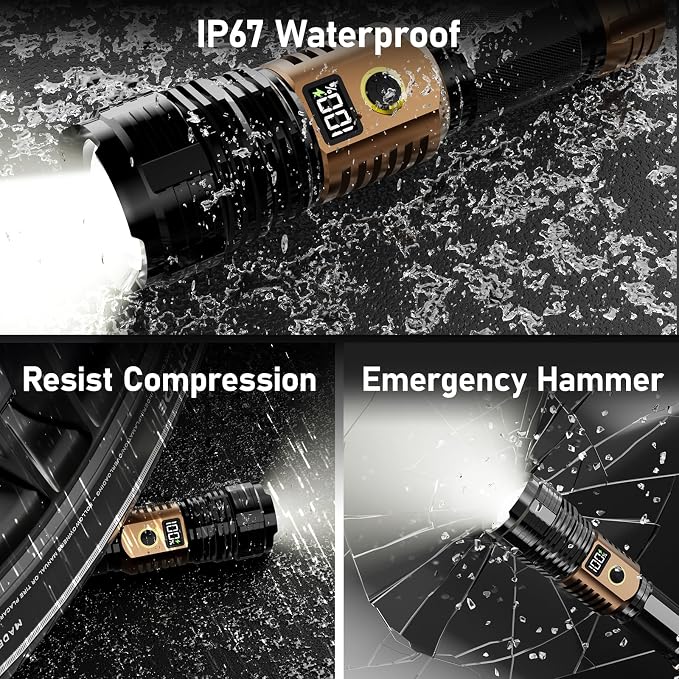 Flashlights High Lumens Rechargeable, LED Super Bright Flash Light Long Beam - Image 7