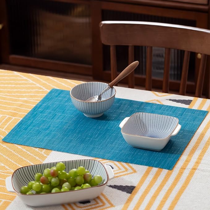 LEXMORE Placemats Set of 8 Vinyl/Plastic Woven Place Mats - Image 6