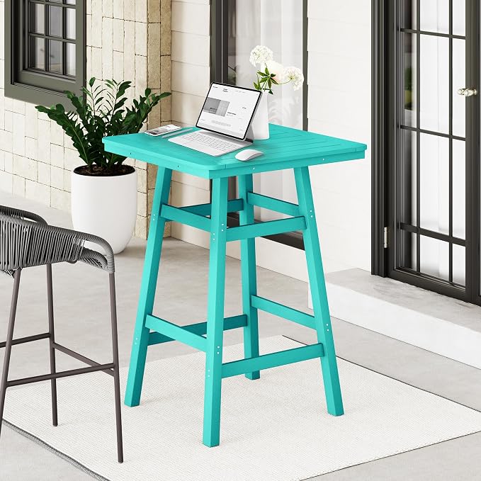 Costaelm Outdoor Bar Table, Patio Bistro Dining Pub Table - Image 2