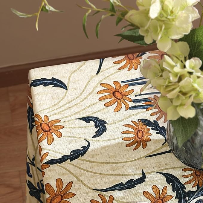 French Vintage Small Rectangular Tablecloth, Linen Tablecloth - Image 9