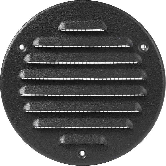 Square Ventilation Grille / 5" Inch Inside Measurement/Black Metal Air Vent by Unknown