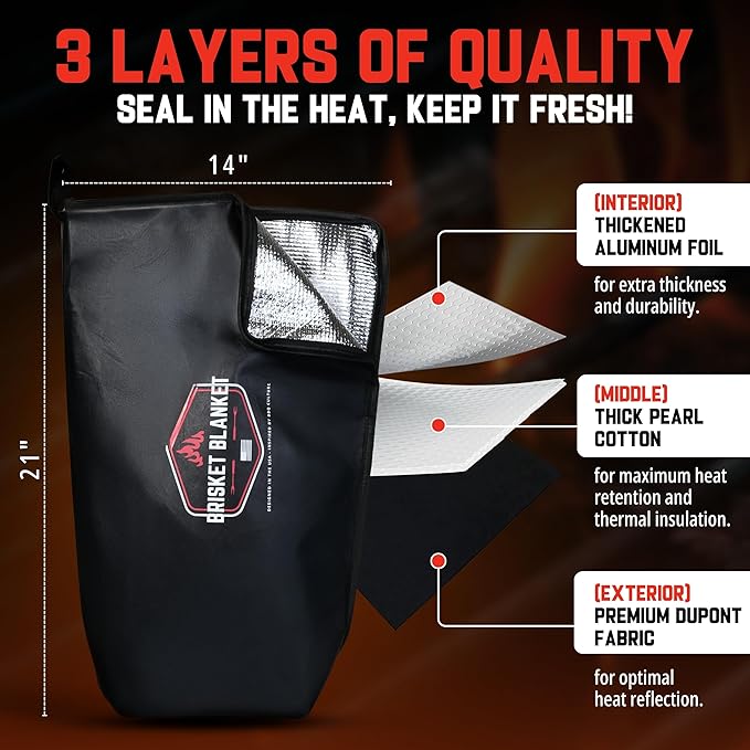 Barbecue Meat Resting Blanket, Insulated Tyvek Bag for Large Cuts