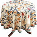 French Vintage Round Tablecloth, Linen Tablecloth by bilingaier
