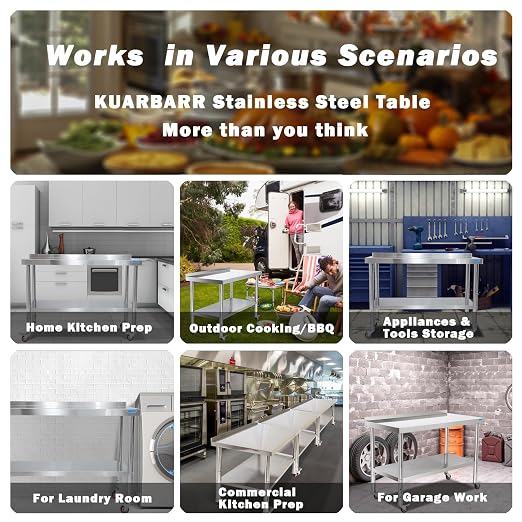 Stainless Steel Table for Prep & Work - Image 6