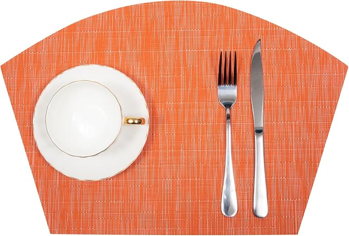 SHACOS Small Round Table Placemats Set of 4 Wedge Placemats Heat Resistant - Image 8