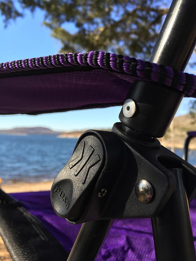 Camping Chairs with Dual Lock, Diamond Ripstop Polyester, Purple