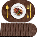 ADRIMER Placemats, Heat Resistant Oval Placemats Set of 12 Washable 12 x 17 Inch by Adrimersdreamistobeanindispensablecompanioninyourlife