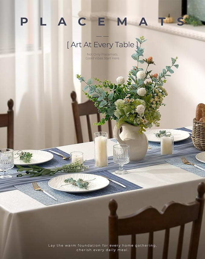 Leetaltree Gradient Blue Woven Placemats Set of 6 - Image 2