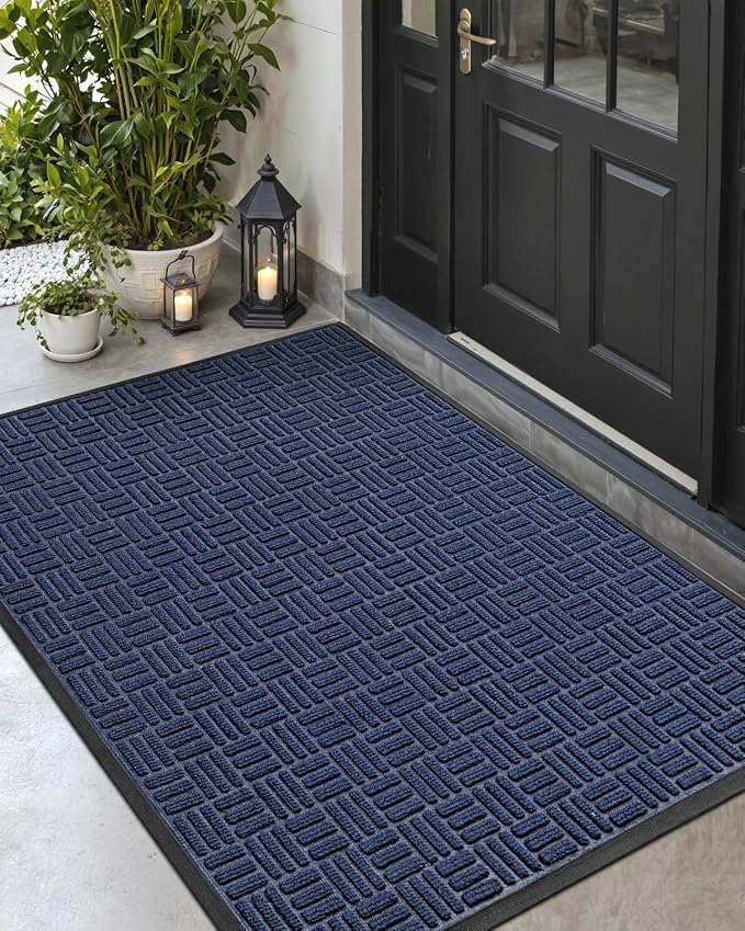 DEXI Front Door Mat Outside Entrance, 4x6 ft Large Rubber Entry Doormat Heavy by DEXI