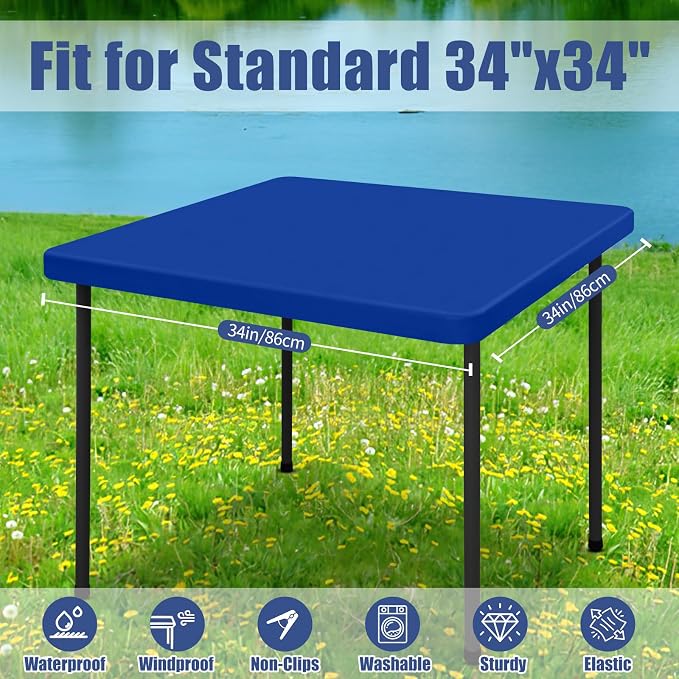 Spandex Square Table Cloth 6 Pack, Elastic Fitted Tablecloths - Image 8