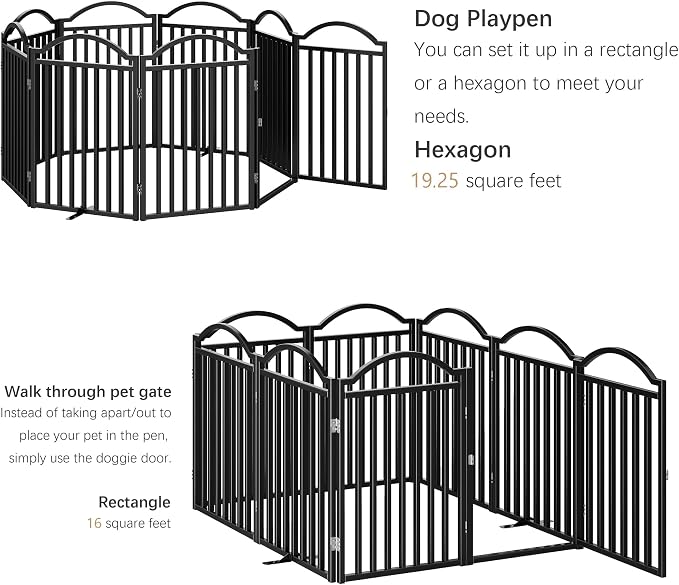 BHG Metal No-Assembly Freestanding Dog Gate - Image 4