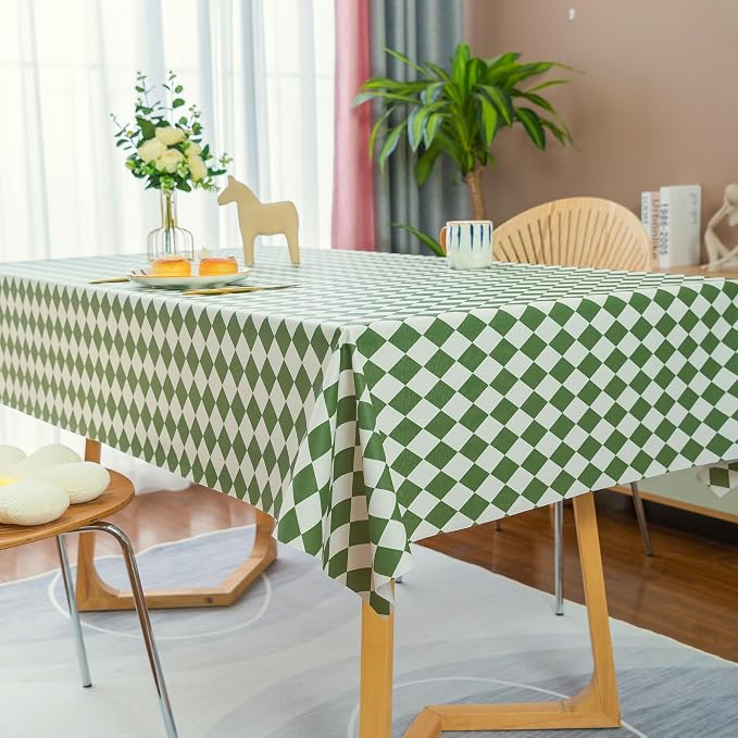 Rectangle Table Cloth, 100% Waterproof Tablecloth Oil Proof Spill Proof Vinyl - Image 8