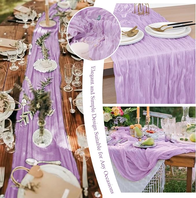 8 Packs Cheesecloth Table Runner 10FT Long Boho Gauze Fabric Table Runner - Image 7