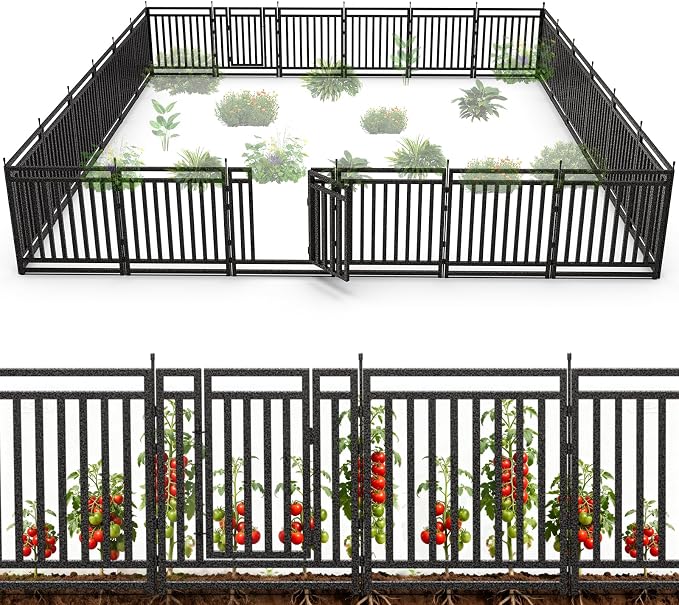 Garden Fence 32in x 54ft, 21 Panels + 3 Gates, Durable Outdoor Yard Barrier by Petorldog