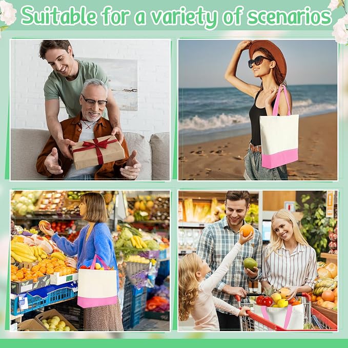 Sanwuta 24 Pcs Canvas Tote Bags Bulk - Image 7
