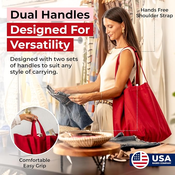 VeraMia Canvas Grocery Bag 3pc XL Set - Image 2