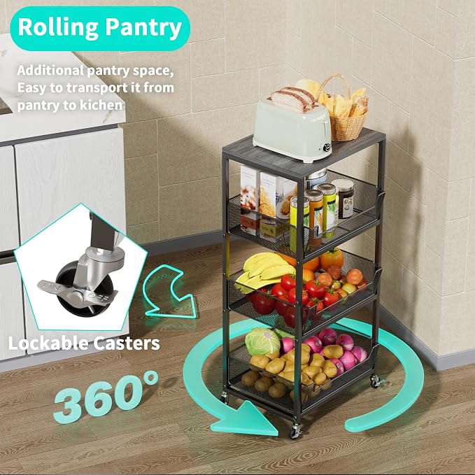 HapiRm Fruit Basket Kitchen Cart - Image 6