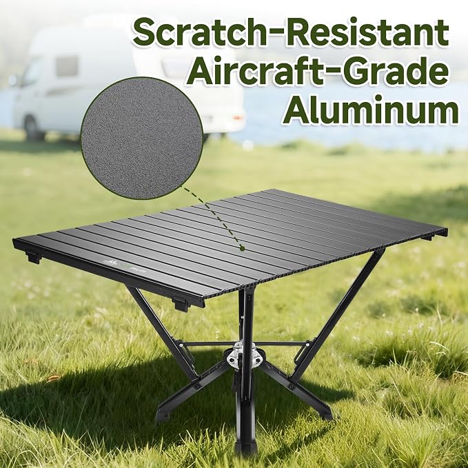 Folding Camping Table — Stable Roll-Up Aluminum Design, Solid Support Structure - Image 5