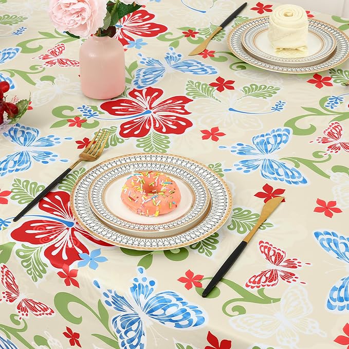 misaya Rectangle Waterproof Vinyl Table Cloth, Wipeable Tablecloth - Image 6