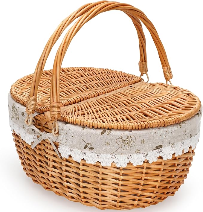 ZORMY 15" Wicker Picnic Baskets by ZORMY