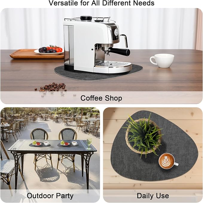 Placemats and Coasters, Washable Reversible Placemats Round Faux Leather - Image 6