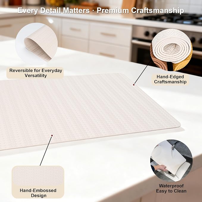 Faux Leather Placemats Set of 4 – 17x12 Inch Vinyl Table Mats, Heat Resistant - Image 4