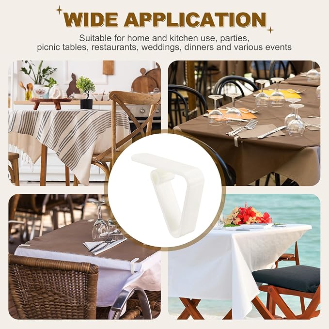 uxcell 32 Pack Plastic Tablecloth Clips, Table Cloth Cover Clamps Windproof - Image 8