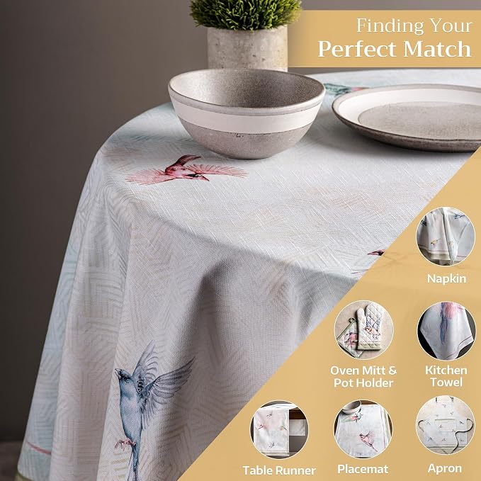 Maison d' Hermine Table Cloth Round Table 100% Cotton 69 Inches Tablecloth - Image 5