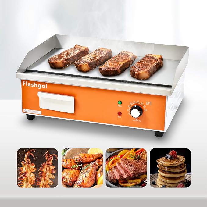 21.6 IN Nonstick Stainless Steel Electric Griddle Adjustable Temperature - Image 2