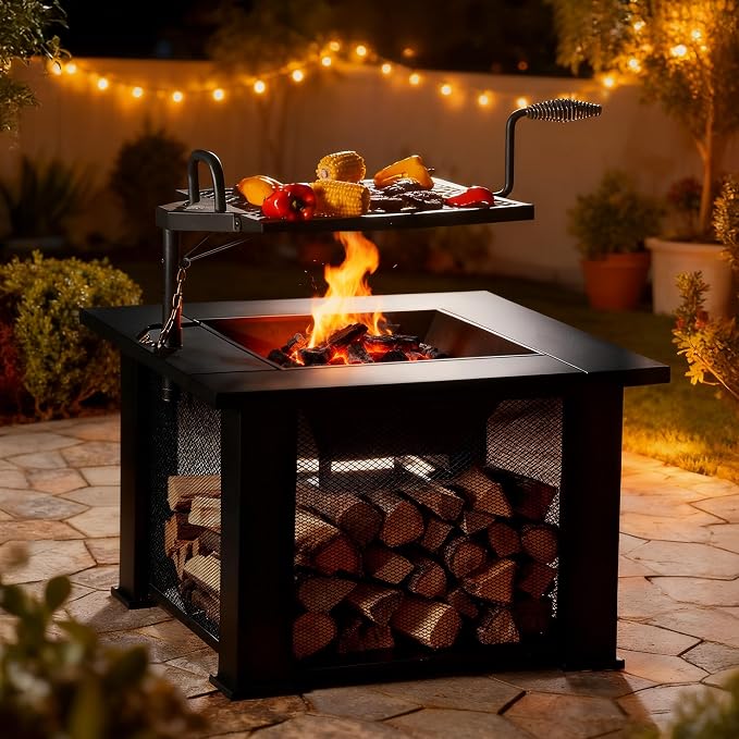 BALI OUTDOORS Fire Pit with BBQ, Outdoor Fire Pit - Image 7
