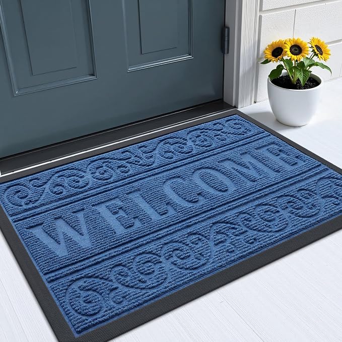 OLANLY Welcome Door Mat Indoor Outdoor Entrance, Heavy Duty Sturdy Front Door by OLANLY