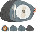 Placemats and Coasters, Washable Reversible Placemats Round Faux Leather by Chitomars