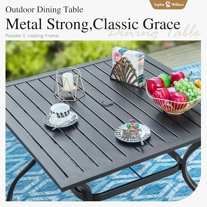 Sophia & William Metal Outdoor Patio Dining Set 6 PCS - Image 4