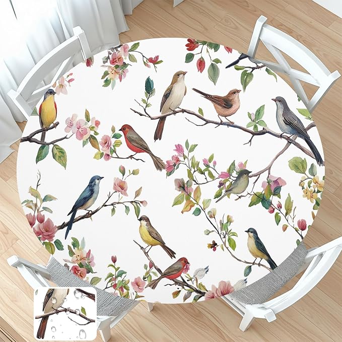Spring Summer Round Fitted Tablecloth by Unknown