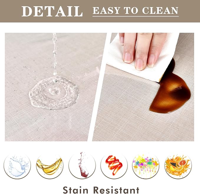 Nasitos 2 Pack Round Table Cloth Protector 60 Inch-Small Round Plastic Table - Image 3