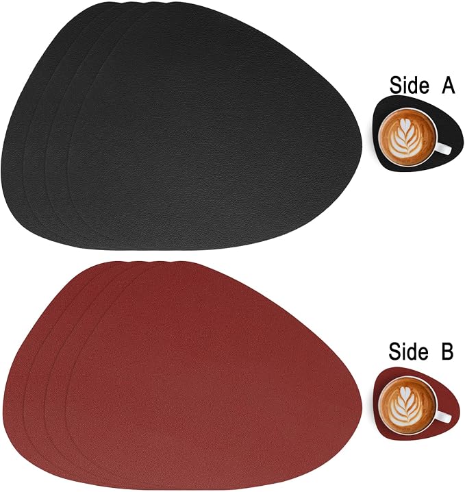 Myir JUN Placemats, Dual-Sided Placemats Waterproof Faux Leather Placemats Set - Image 2