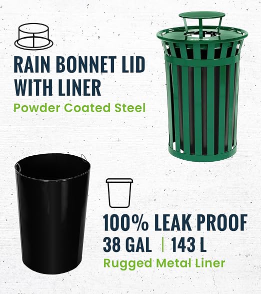 Alpine Commercial Outdoor Trash Can - Image 4