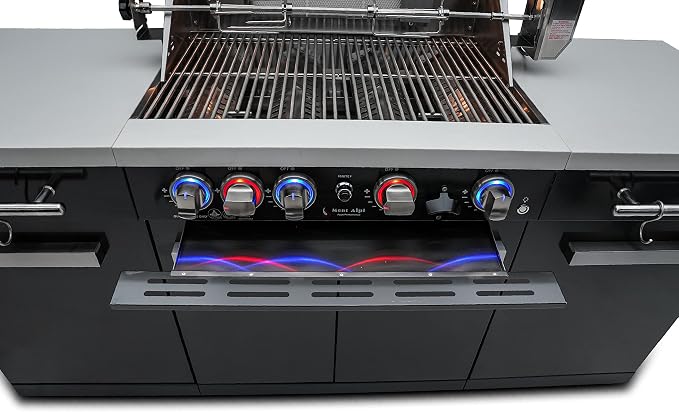 Mont Alpi MA-957 5-Burner 63000 BTU Black Stainless Steel Outdoor Kitchen Bar - Image 3