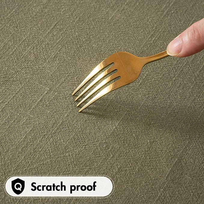 MIULEE Linen Cotton Blend Tablecloth Rectangle, Luxury Waterproof Stain - Image 7