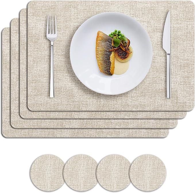 MOSAYT Placemats Set of 4, Heat Resistant Vinyl Place Mats by MOSAYT