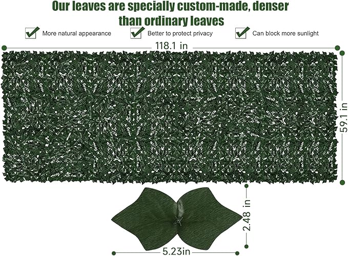 Faux Ivy Privacy Fence Screen Outdoor Expandable Artificial Greenery Roll Fake - Image 2