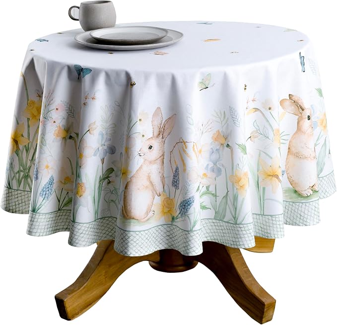 Maison d' Hermine Table Cloth Round Table 100% Cotton 63 Inches Tablecloth by MaisondHermine